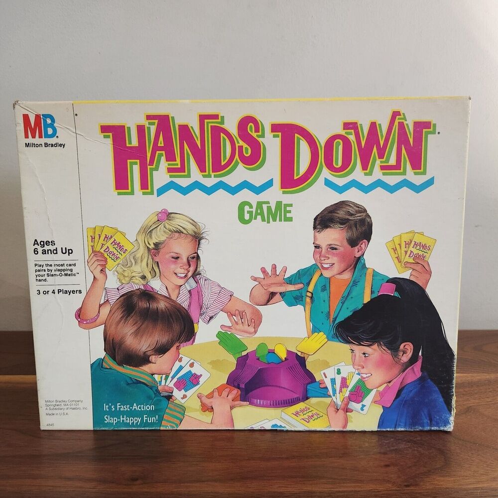 Vintage 1987 Hands Down Milton Bradley Family Board Game 80s Slap